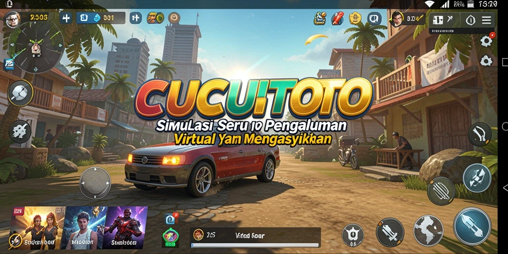 Screenshot utama CUCUTOTO menampilkan gameplay simulasi yang menarik.