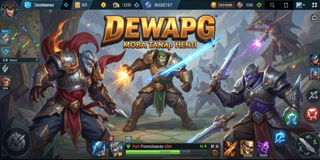 Screenshot gameplay DEWAPG dengan karakter hero yang bertarung.