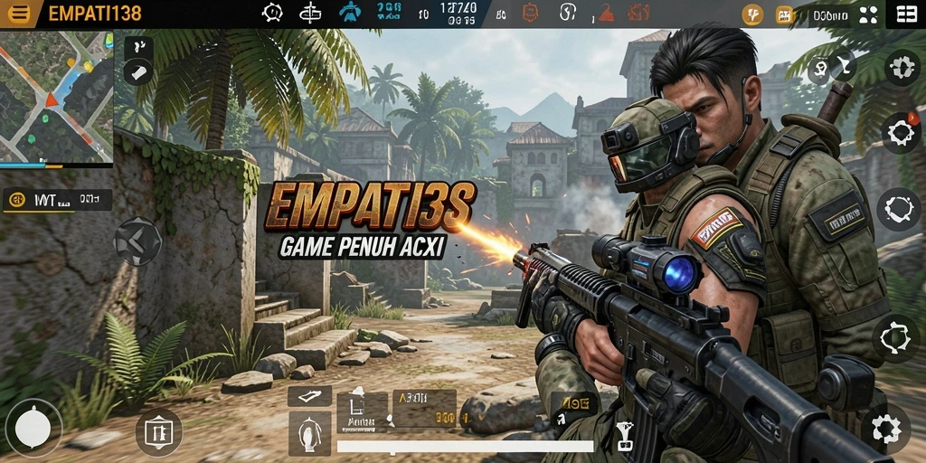 Screenshot menunjukkan aksi intens dalam gameplay FPS.