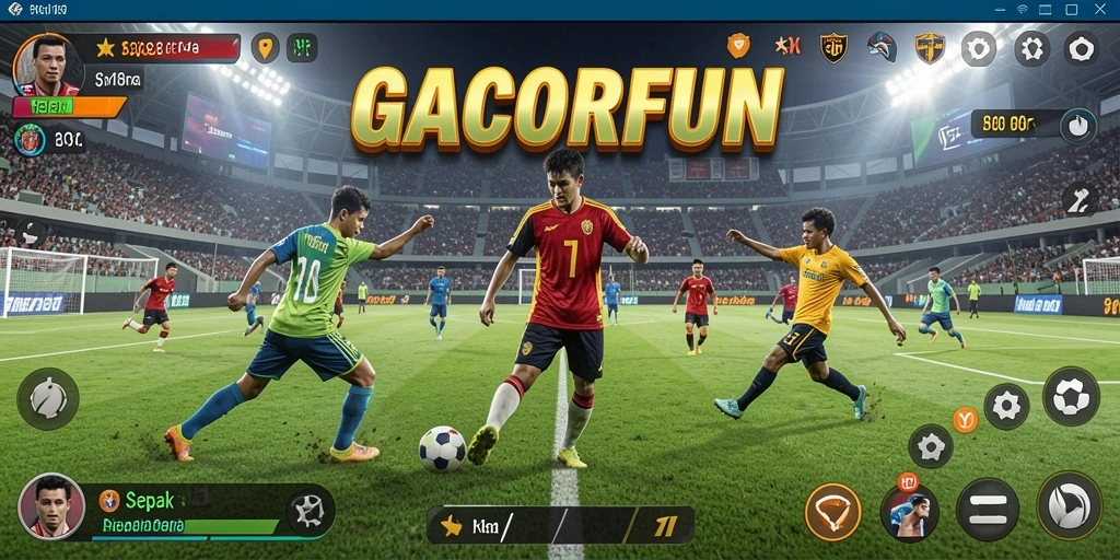 Tampilan menakjubkan dari gameplay sepak bola di GACORFUN.