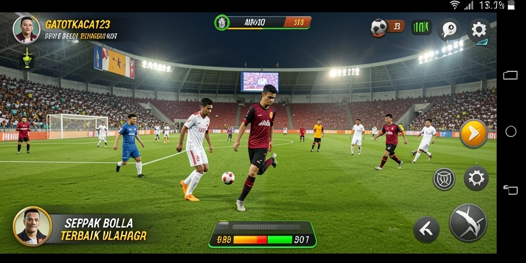 Tampilan menggembirakan dari gameplay sepak bola di GATOTKACA123.