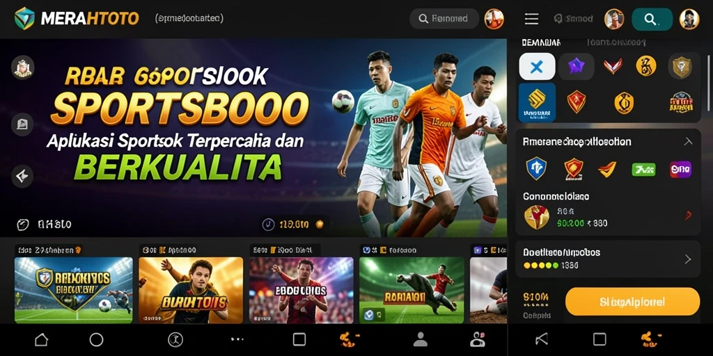 Tampilan gameplay MERAHTOTO dengan berbagai pilihan taruhan olahraga.