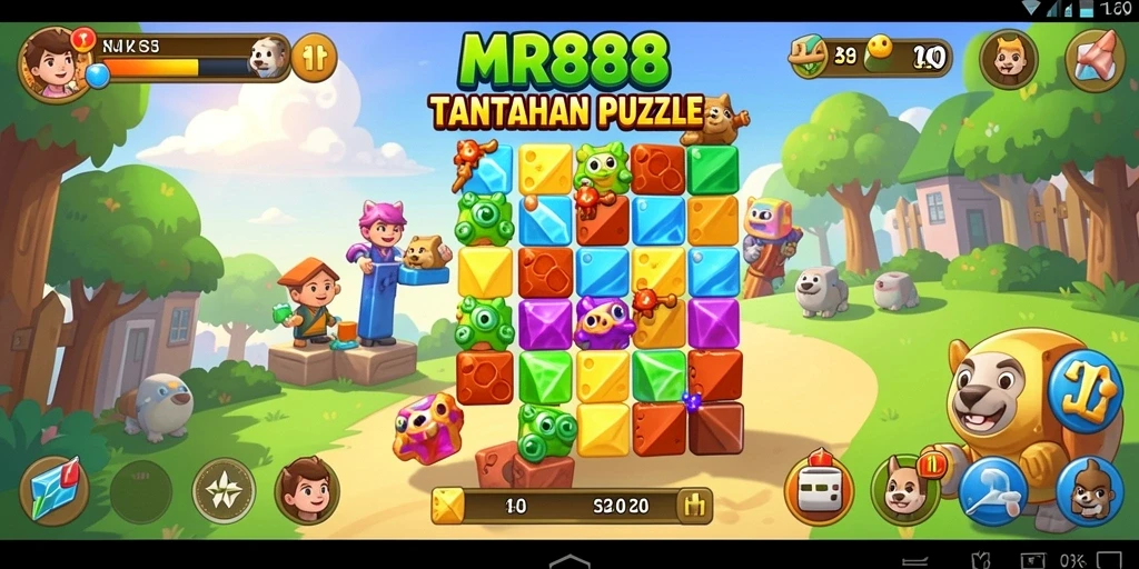 Tampilan gameplay seru di MR888 dengan berbagai puzzle.
