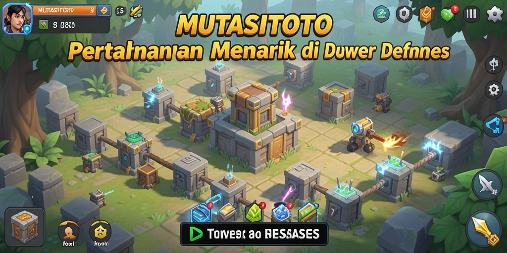 Tampilan gameplay MUTASITOTO yang mendebarkan dalam Tower Defense.