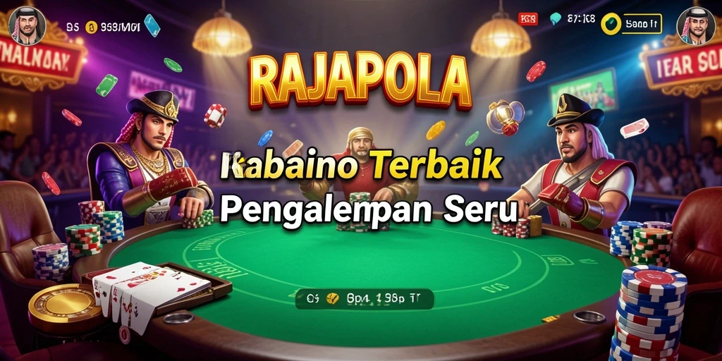 Tampilan gameplay seru dalam RAJAPOLA yang menampilkan berbagai permainan kasino.