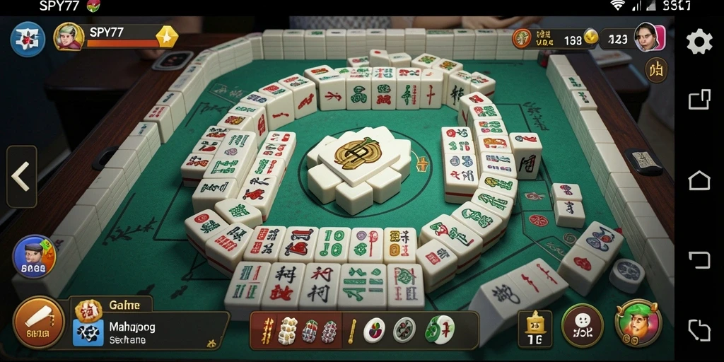 Screenshot gameplay SPY77 yang menampilkan tantangan Mahjong.